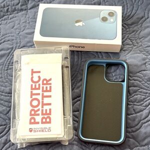 iPhone 13 case, box & screen protector